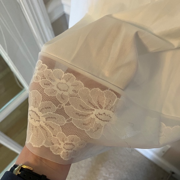 VANITY FAIR Vintage 1960s White Floral Lace Slip Dress Size L - Picture 5 of 8